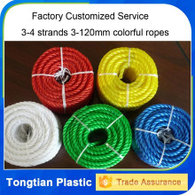 PP PE 3 Strands 3mm - 40mm Colored Twisted Plastic Rope